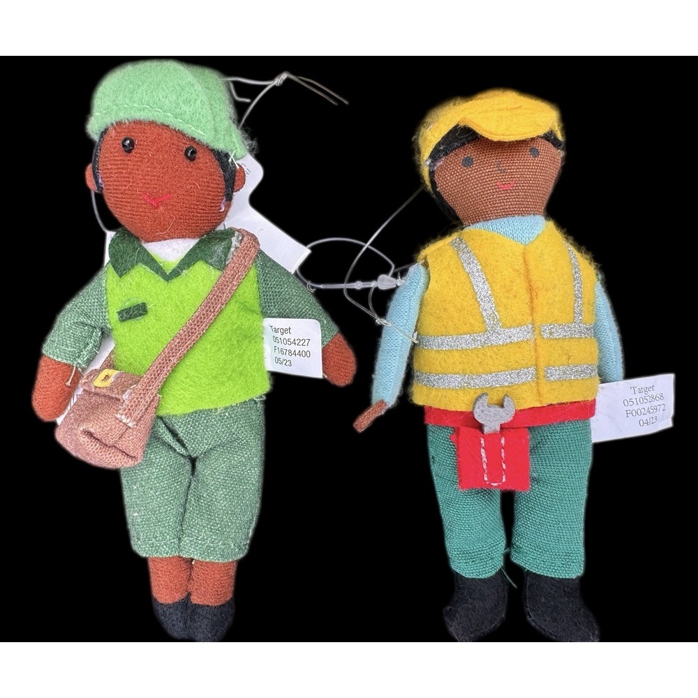 Wondershop 2 Ornaments Mail Carrier/Construction ManRetired Xmas Target 2023 NWT